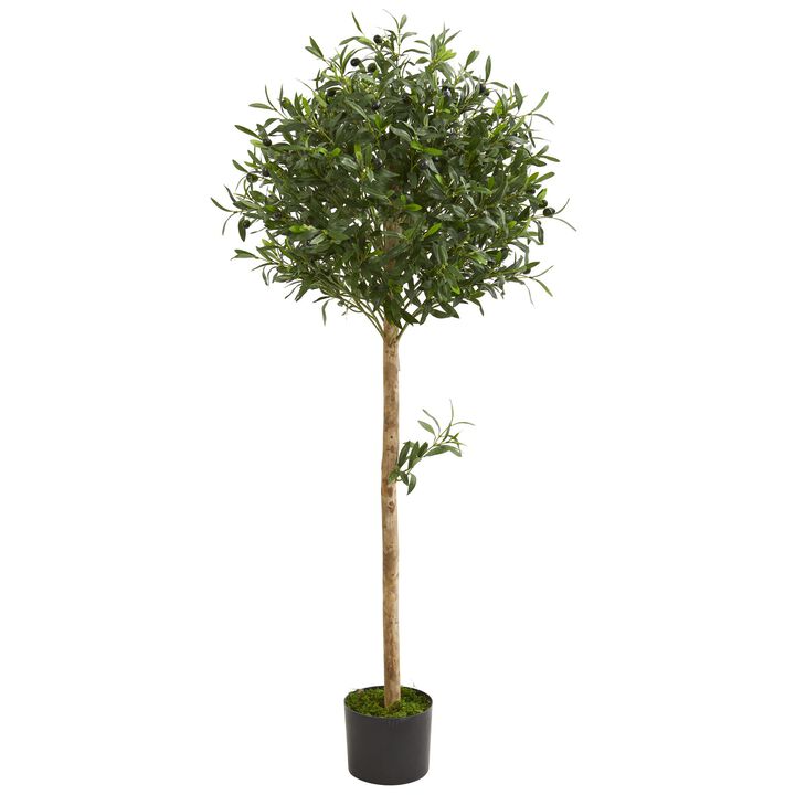 Hivvago 5 Feet Olive Topiary Artificial Tree