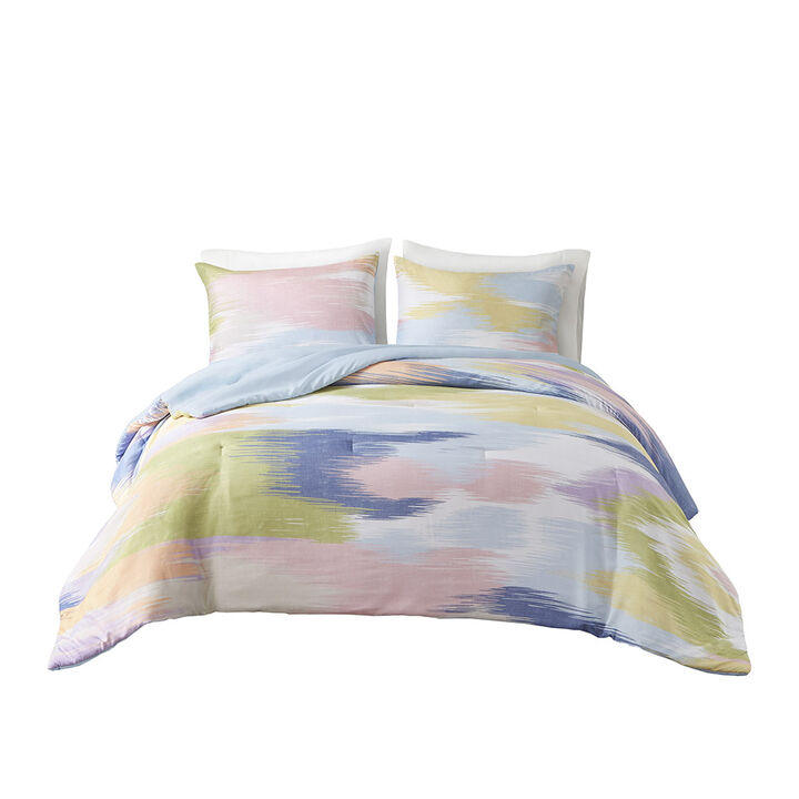 Gracie Mills Eira Abstract Brushstroke Modern Comforter Set