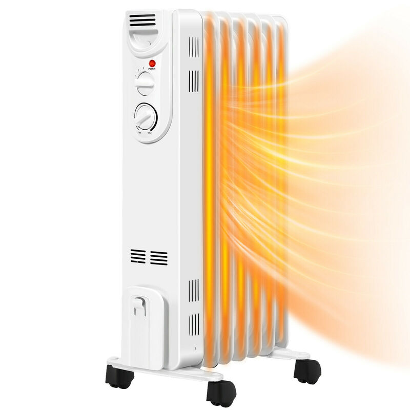 Electric Space Heater with 3 Heat Settings and Safe Protection