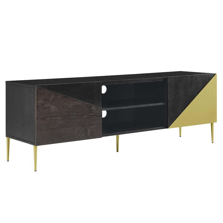 Modway EEI-6146-BLK-GLD Alchemist 72" TV Stand, Black Gold
