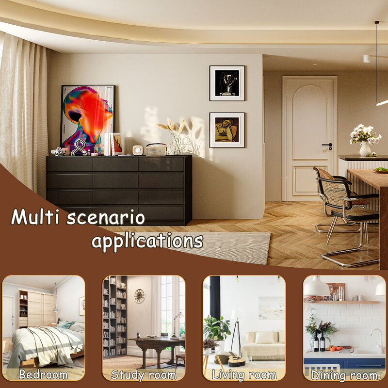 12 Drawer Dresser for Bedroom, 63&ldquo;L Wooden Double Dresser, Modern Chest of Drawers Storage Organizer Dresser for Entryway Hallway