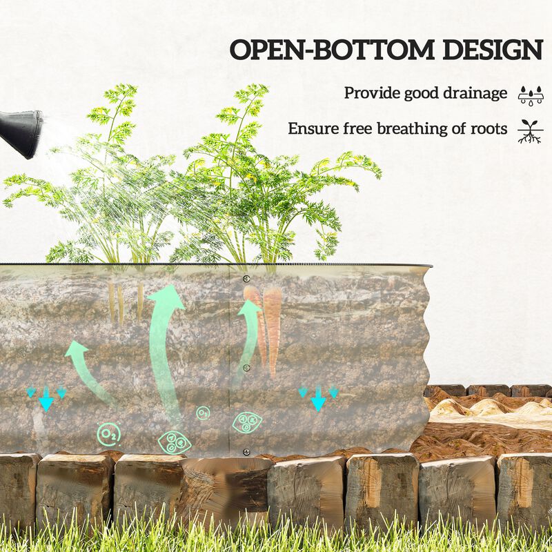 Hivvago Metal Raised Planter Box with Edge Protection, 6.4'x2'x1' image number 4