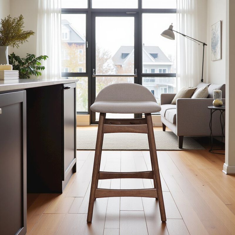 Starlight Canyon Home Light Tan Counter Height Chair – Wooden Bar Stool with Back for Kitchens