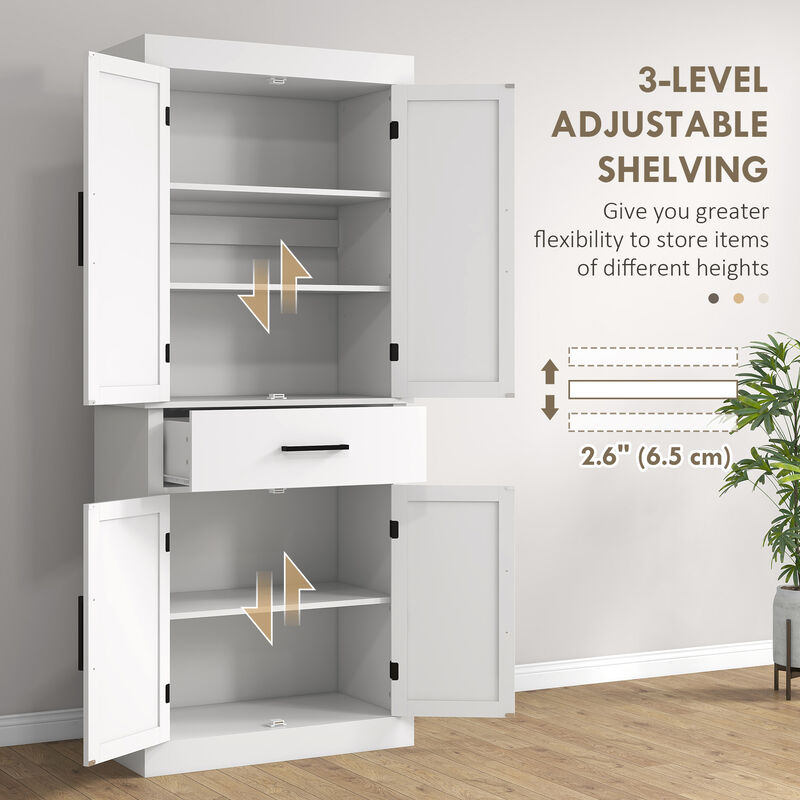 Hivvago Pantry Cabinet with Barn Doors and Adjustable Shelves image number 5