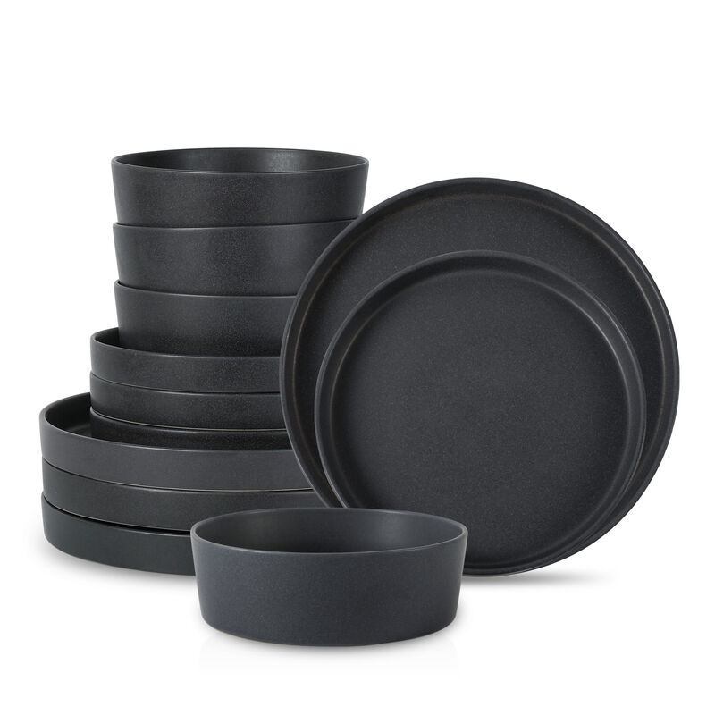 Stone by Mercer Project Modan Stoneware 12 Piece Dinnerware Set