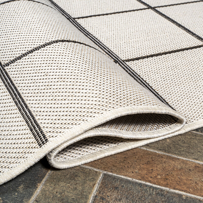 Grid Modern Squares Indoor/Outdoor Area Rug