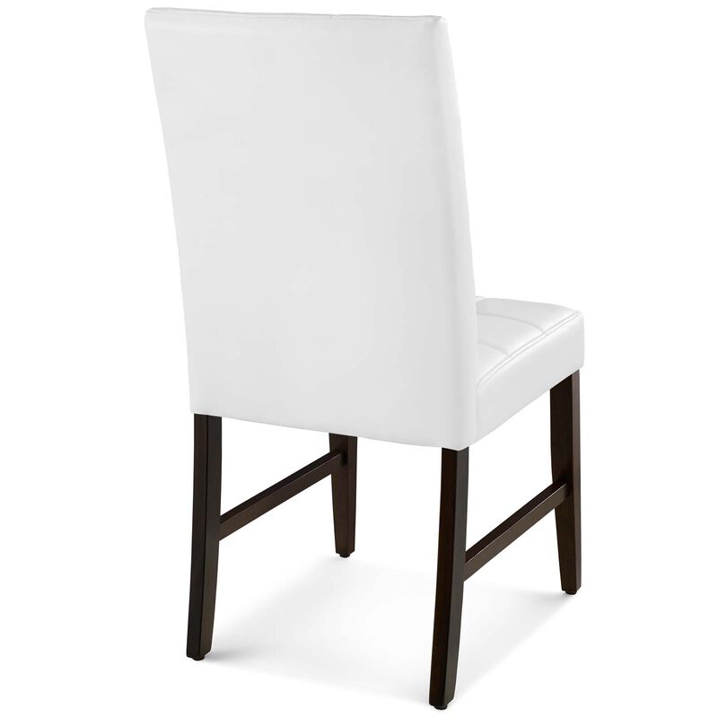 Promulgate Biscuit Tufted Upholstered Faux Leather Dining Side Chair Set of 2 image number 3