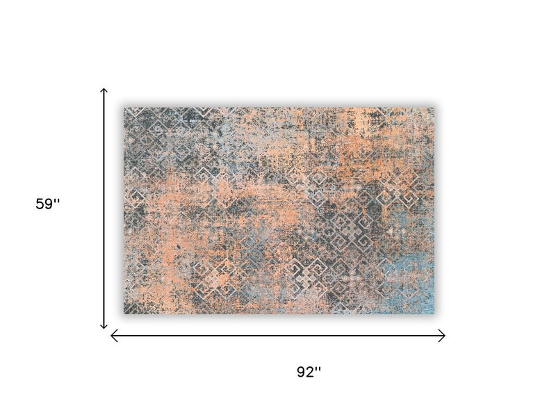 HomeRoots Abstract Distressed Area Rug image number 3
