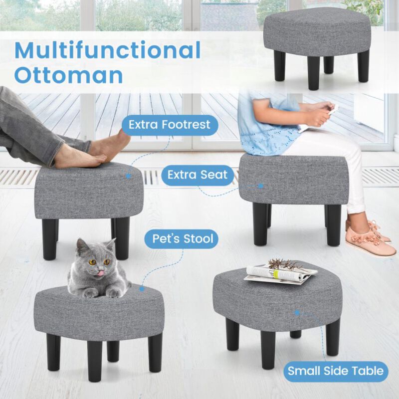 Hivvago Modern Club Swivel Accent Chair with Ottoman Footrest Curved Backrest