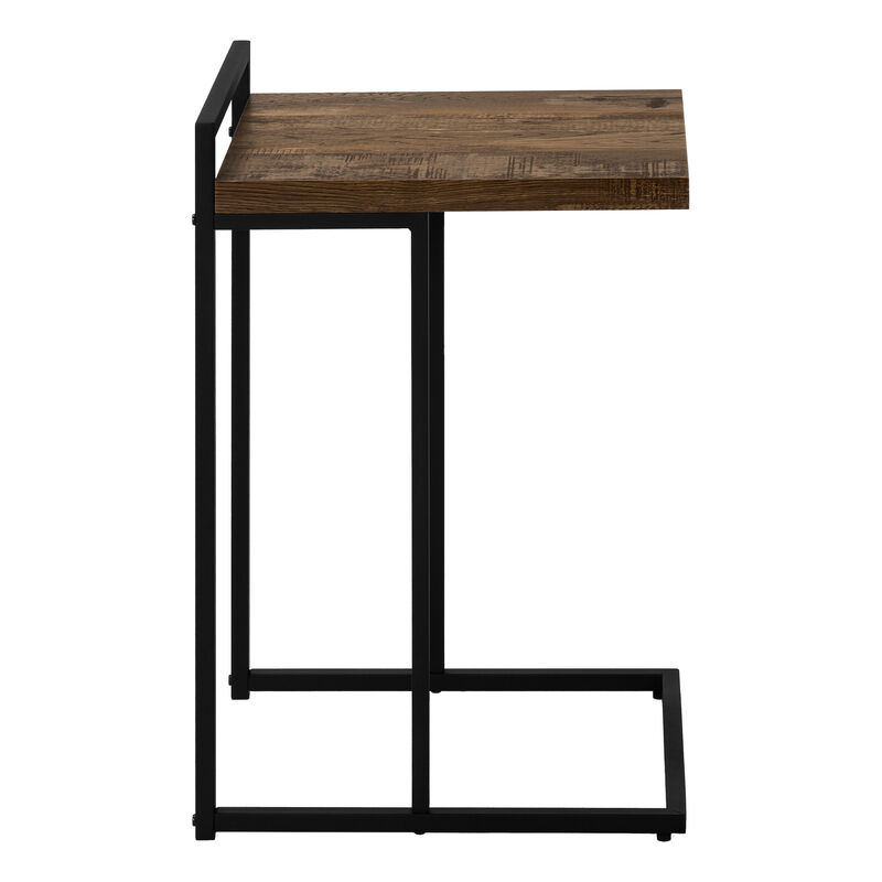 Monarch Specialties I 3630 Accent Table, C-shaped, End, Side, Snack, Living Room, Bedroom, Metal, Laminate, Brown, Black, Contemporary, Modern image number 4