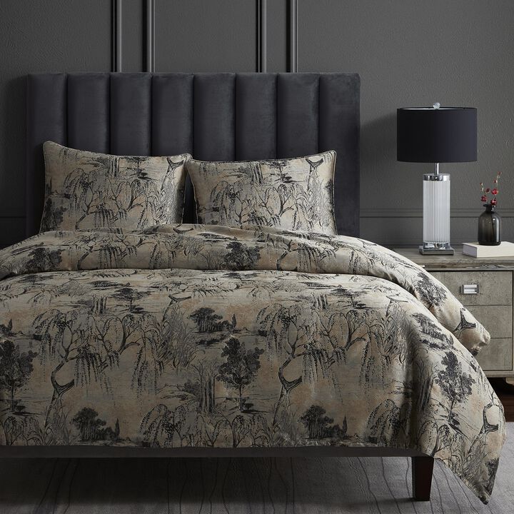 Pastoral Jacquard Champagne Queen Comforter Set
