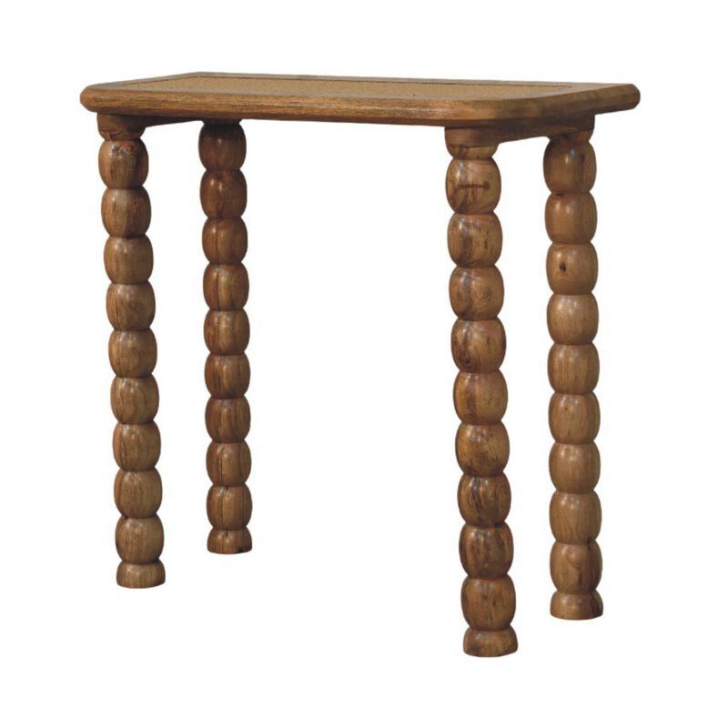 Artisan Furniture Solid Wood Spindle Rattan Console Table , Brown image number 2