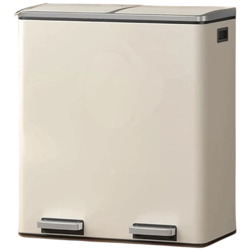 Dual Compartment Trash Can with Hinged Airtight Lids Kitchen Bin image number 0