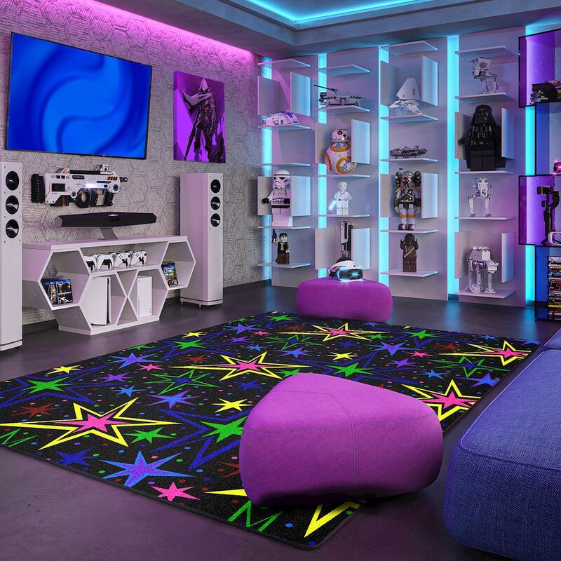 Joy Carpets Neon Lights Looped Area Rug image number 1