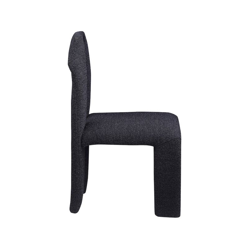Meridian Furniture Bennett Black Boucle Fabric Dining Chair, Set of 2