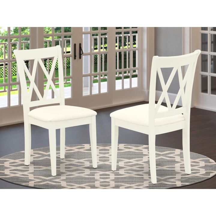 East West Furniture Dining Chair Linen White, CLC-LWH-C