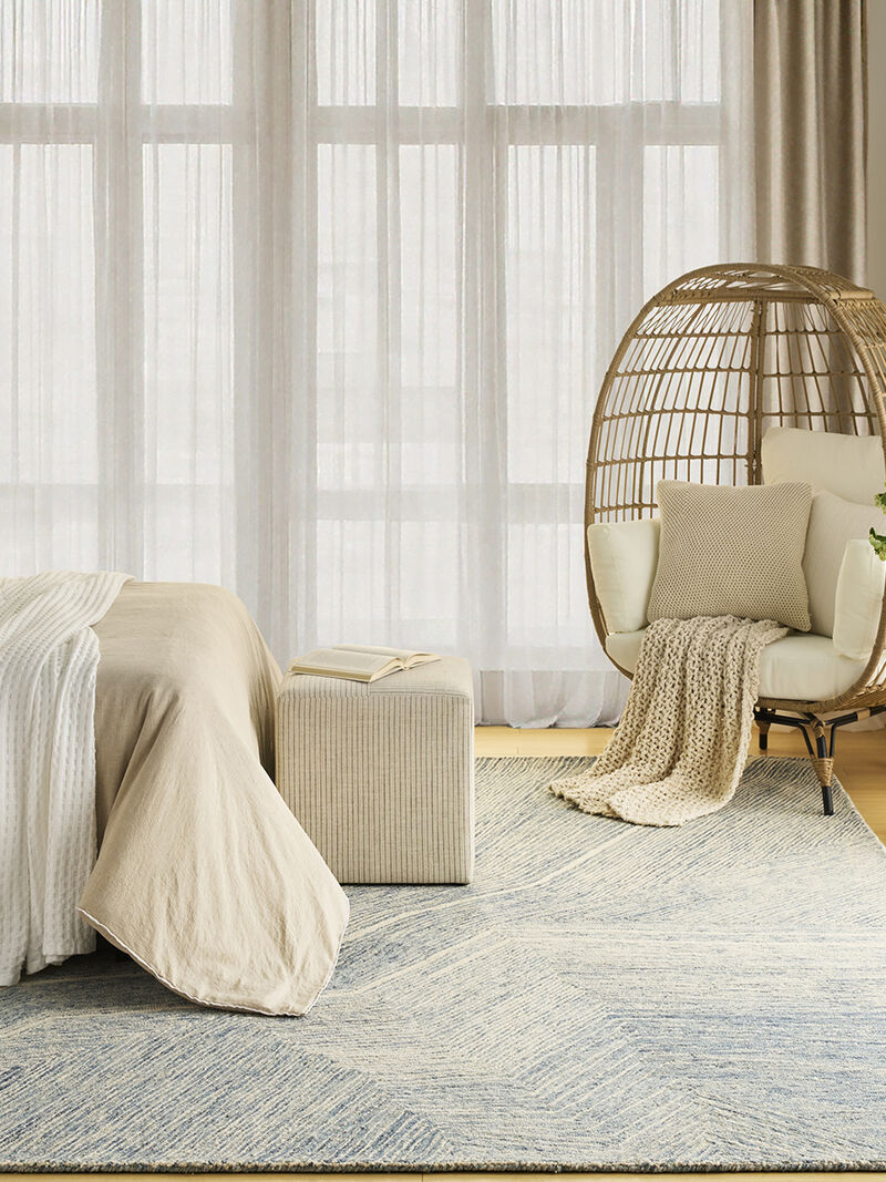 Pure Angles ANG01 Ivory/Blue 8'6" x 11'6" Rug image number 2