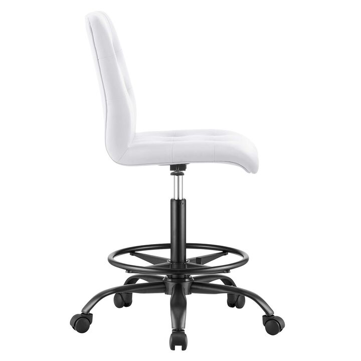 Modway Furniture - Prim Armless Vegan Leather Drafting Chair Black