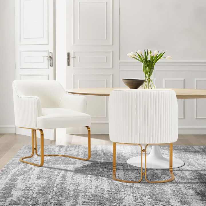 Raya Cream Dining Arm Chairs (Set of 2)