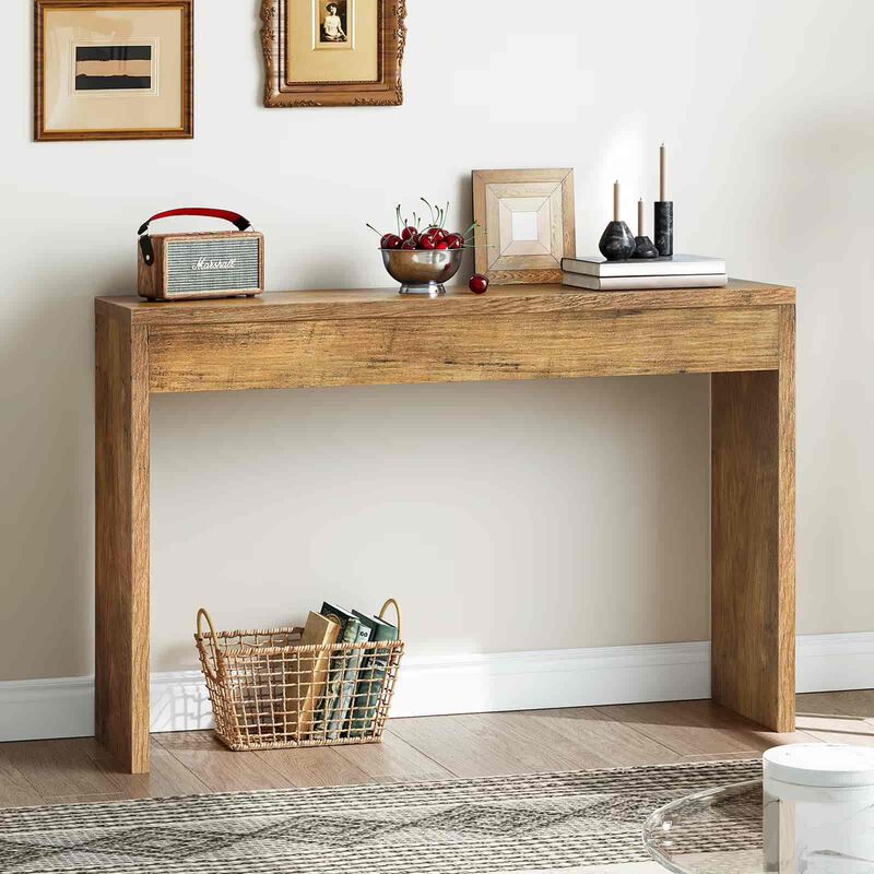 Modern Console Table for Entryway with Open Storage and Clean Lines- Brown image number 3