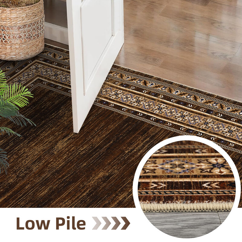2x6 FT Modern Washable Runner Rug Non Slip Bordered Solid Area Rugs Washable Kitchen Mats Bedside Rug image number 4