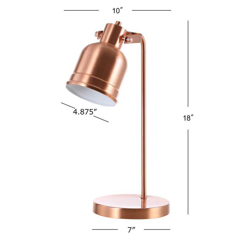 Edgar 18" Metal LED Task Lamp, Copper