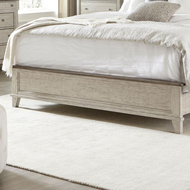 Liberty Furniture Ivy Hollow Queen Panel Bed in Weathered Linen Finish w/ Dusty Taupe Tops image number 3