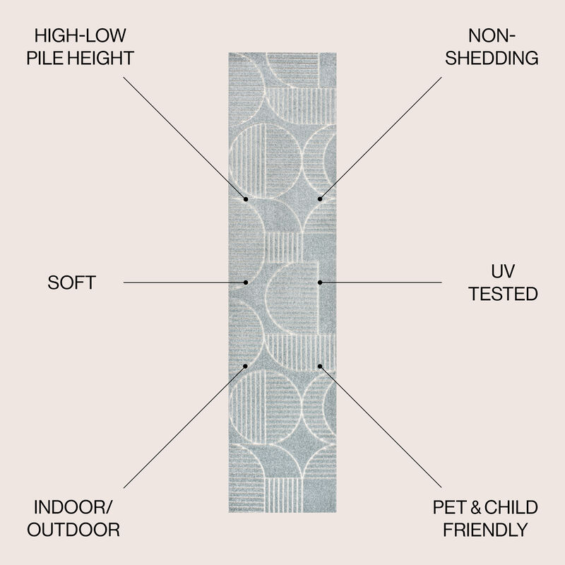 Nordby Geometric Arch Scandi Striped Area Rug