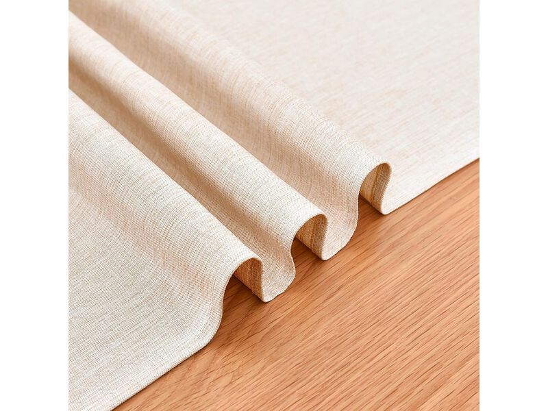 Farmhouse Rustic Faux Linen Water-Resistant Table Runner for Dining & Home Decor image number 2