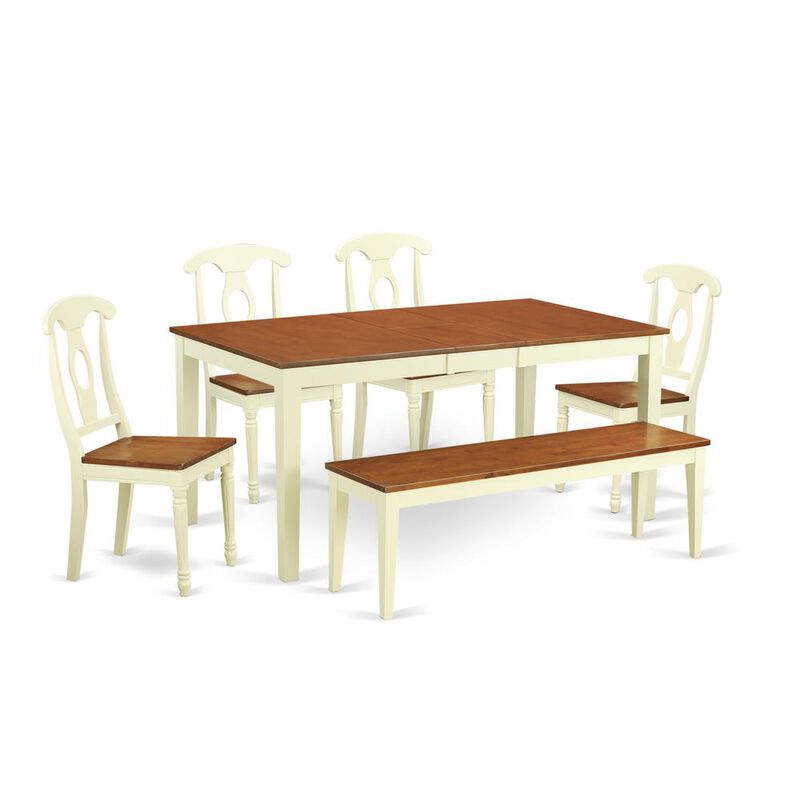 6-Pc Dining room set - Kitchen Table and 4 Kitchen Dining Chairs and Bench