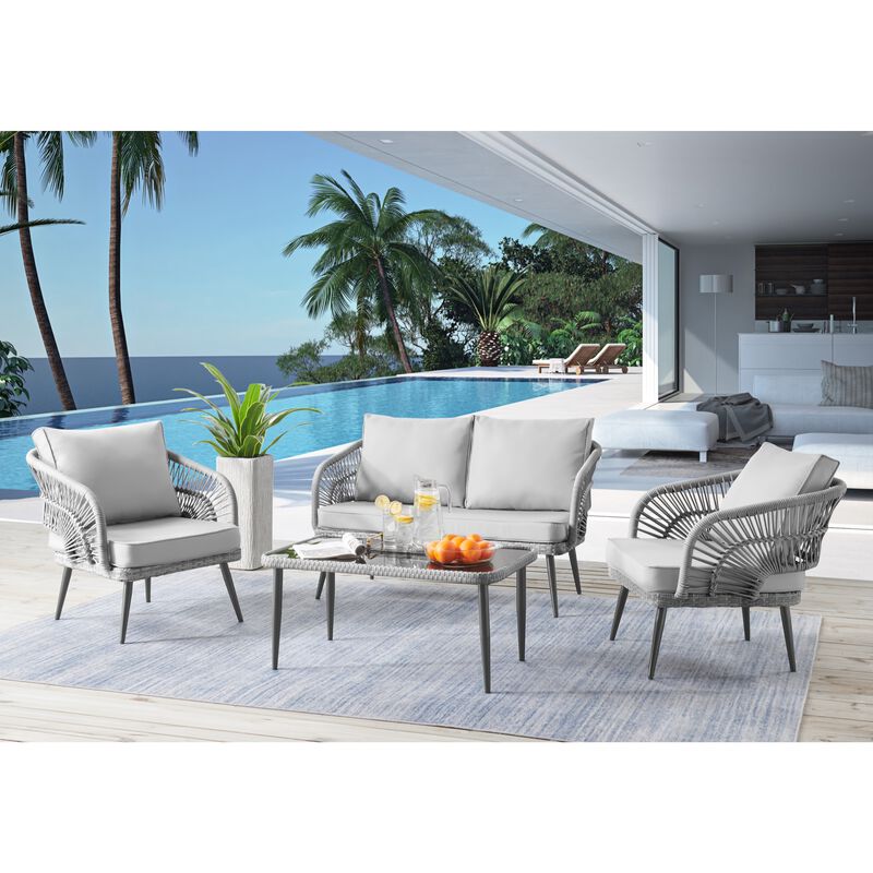 Inspired Home Arsema  Outdoor 4pc Seating Group image number 2