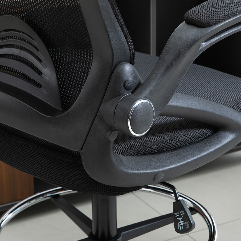 Hivvago Mesh Drafting Chair with Lumbar Support and Footrest Ring image number 7