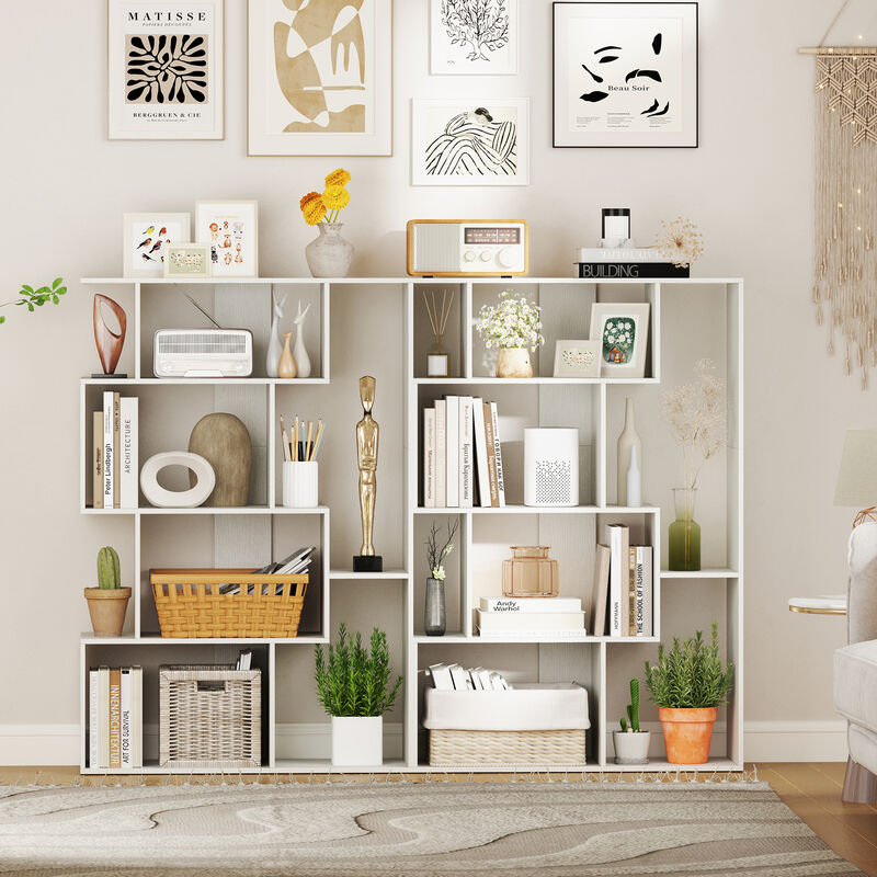 Space-Saving 6-Cube Open-Back Geometric Shelf &ndash; Functional Storage for Bedroom and Living Areas