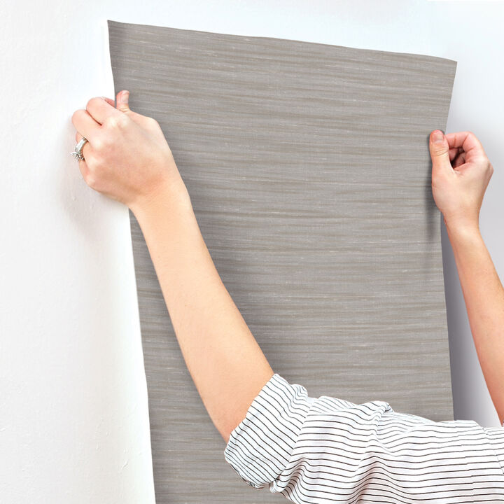 Sari Silk Grey Faux Fabric Wallpaper (Set of 2)