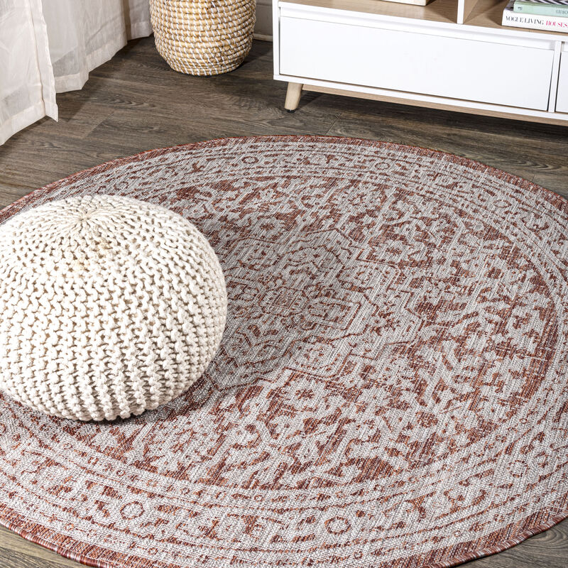 Sinjuri Medallion Textured Weave Area Rug