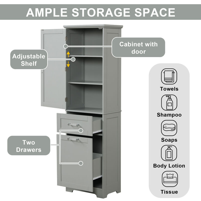 Tulklu Tall Bathroom Storage Cabinet image number 5