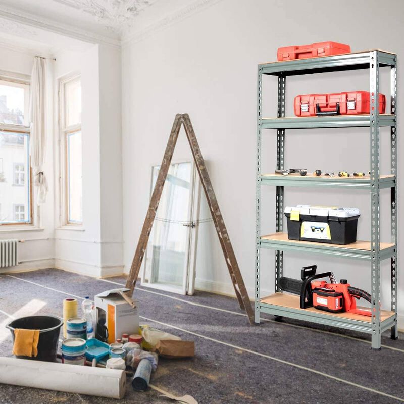 Hivvago Heavy Duty 60 inch Adjustable 5-Shelf Metal Storage Rack