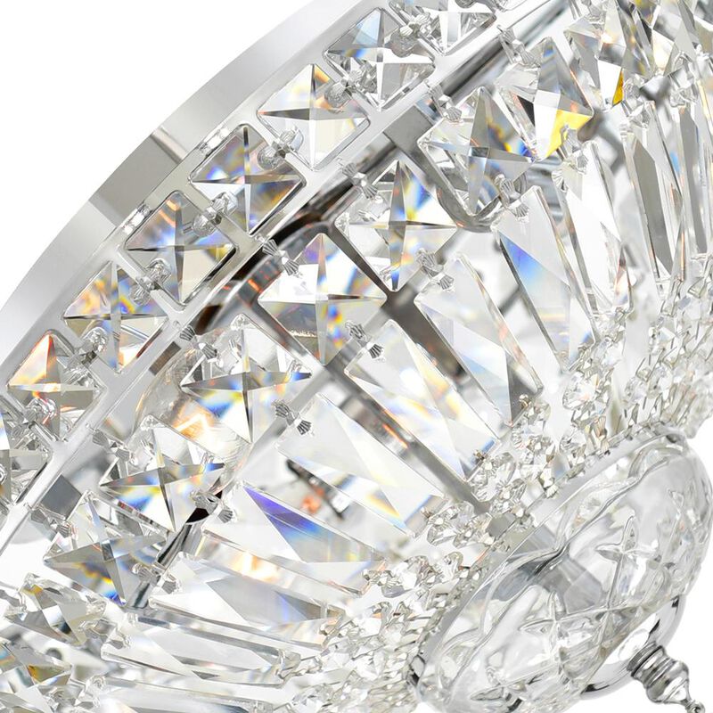 Stefania 3 Light Bowl Flush Mount With Chrome Finish