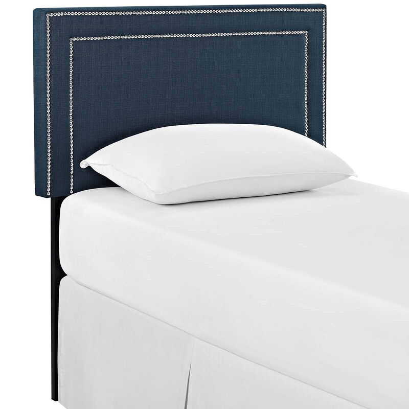 Modway Jessamine Upholstered Fabric Twin Headboard Size with Nailhead Trim in Azure, image number 0
