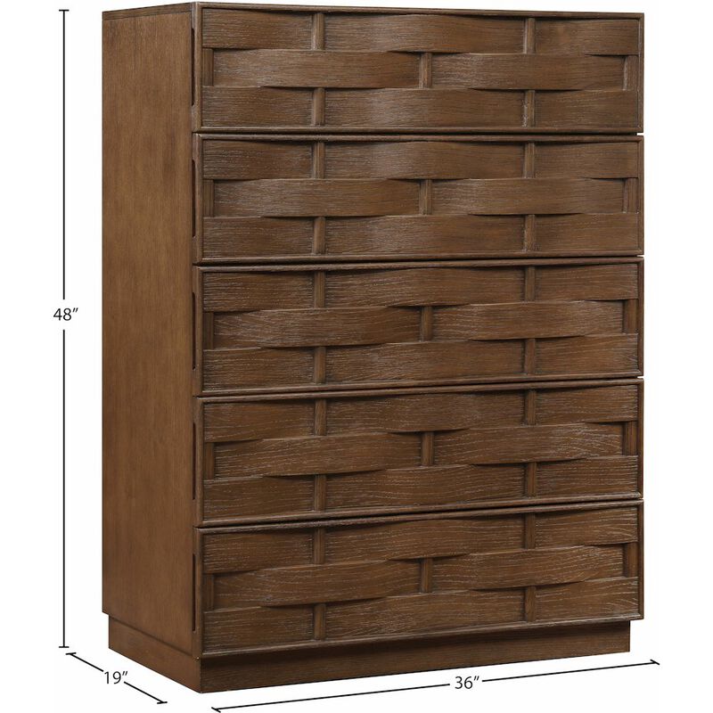 Meridian Furniture Weave Brown Chest