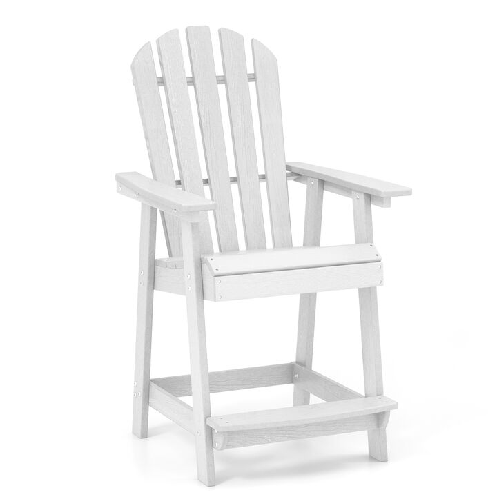 HDPE Patio Chair with Armrest and Footrest for Indoor Outdoor