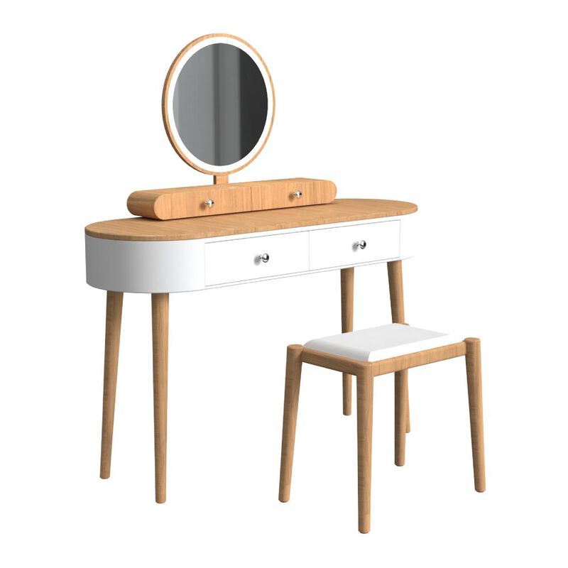 Makeup Vanity Table Set with LED Mirror and 3 Spacious Drawers