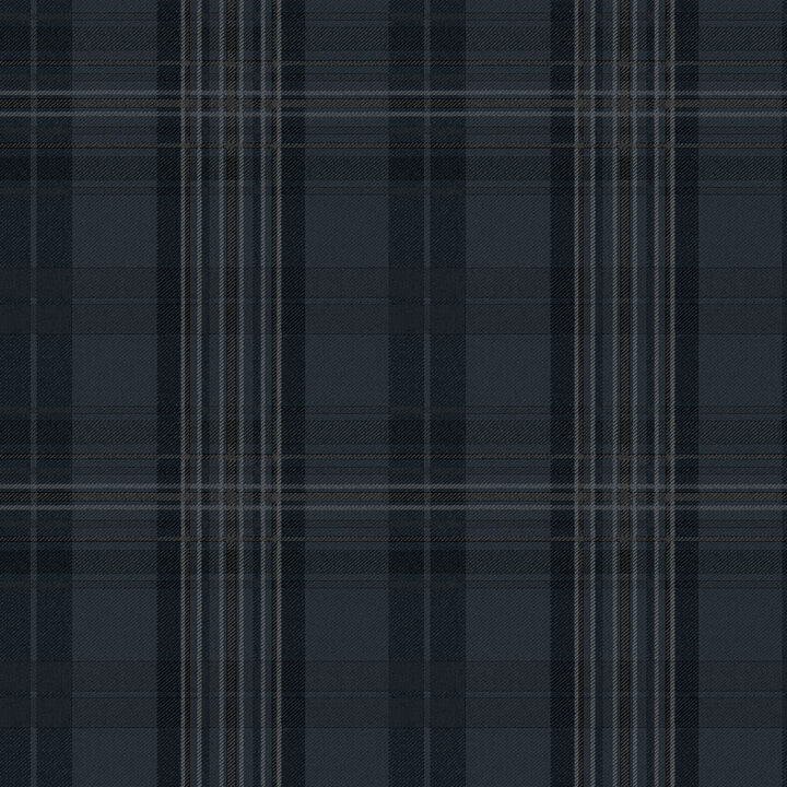 Austin Navy Plaid Wallpaper (Set of 2)