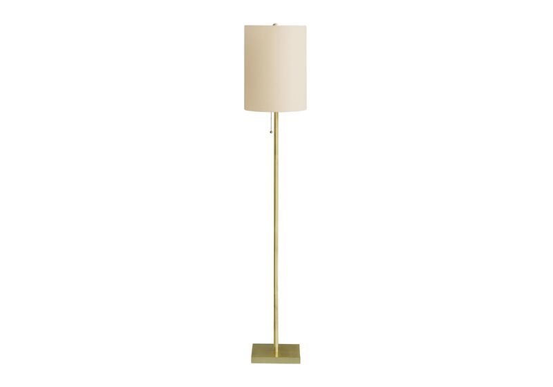 Monarch Specialties I 9759 Lighting, Floor Lamp, 62" H, Brass Metal, Ivory/Cream Shade, Contemporary image number 0