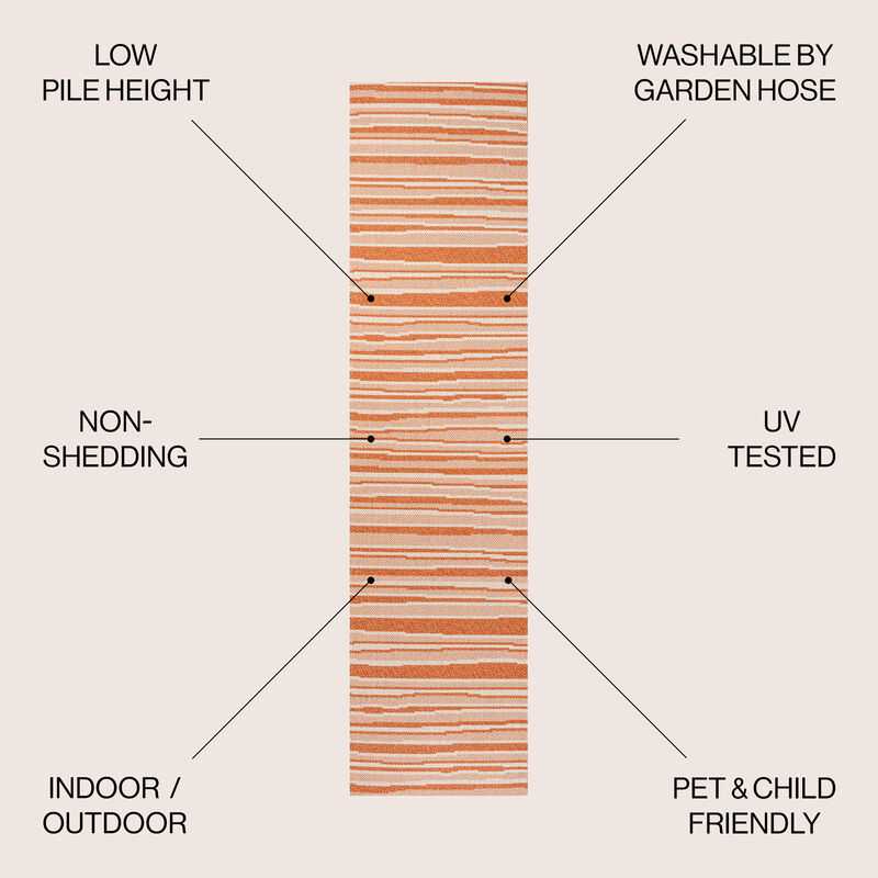 Castara Wavy Stripe Modern Indoor/Outdoor Area Rug