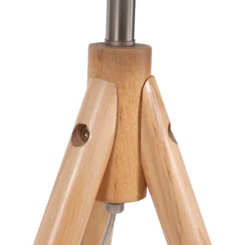 S/2 Wood Tripod Lamps Natural image number 5