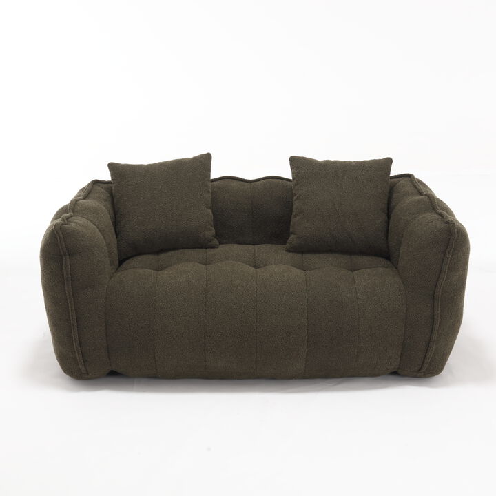 Merax Chenille Lazy Bean Bag Loveseat for Living Room.