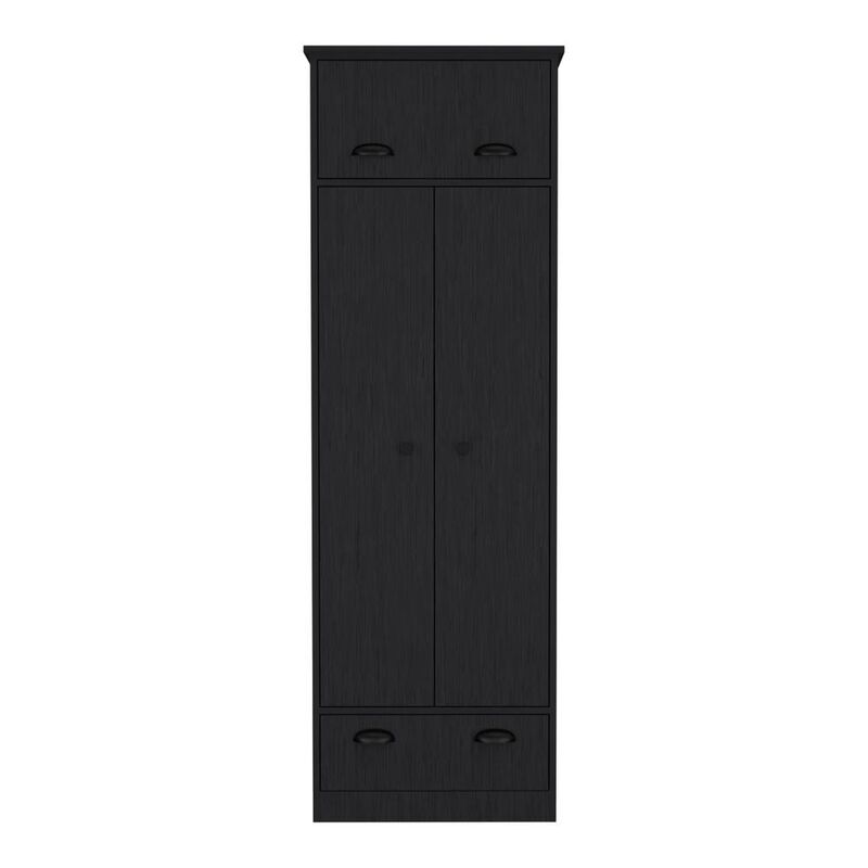 Tifton Armoire with Hinged Drawer, 2-Doors and 1-Drawer, Black