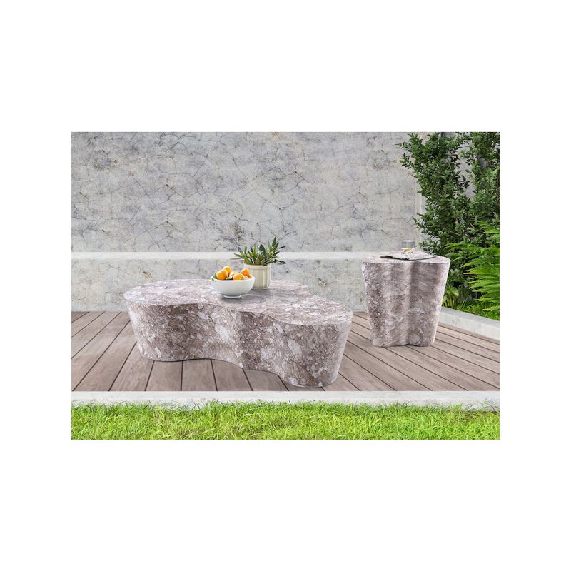 Meridian Furniture Monza Brown Marble Finish Concrete Coffee Table