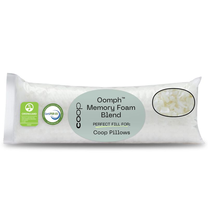 Coop Home Goods Extra Oomph Fill, Cross-Cut Memory Foam, Medium Density Pillow Fill, 1/2 Pound Bag, Refill to Customize Your Pre